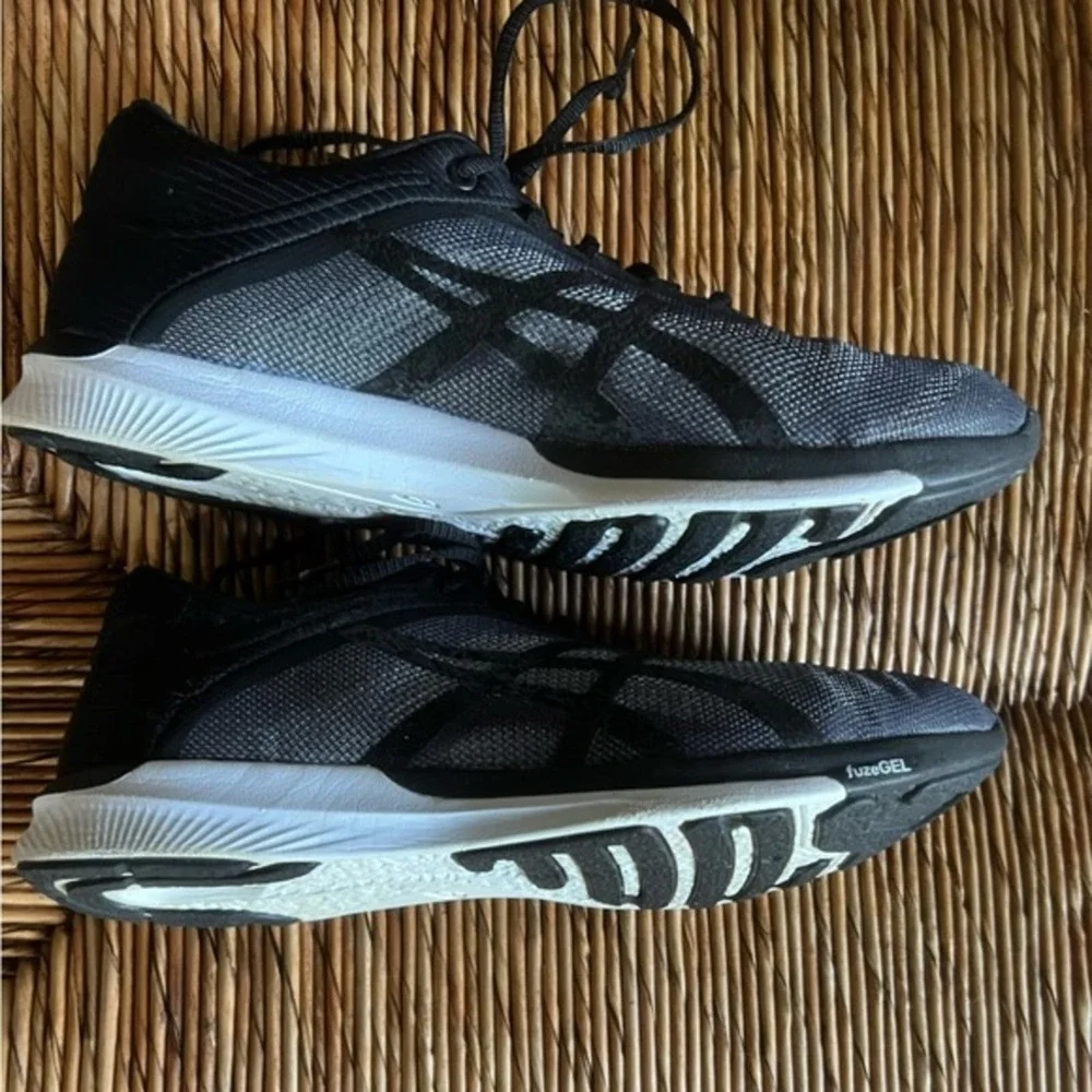 Asics FuzeX Rush FuzeGEL Black Grey Lace Up‎ Running Sneakers Size 9.5